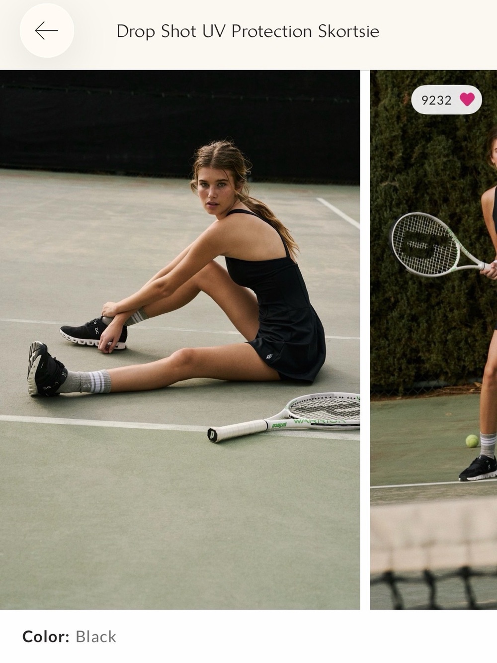 FP Movement by Free People Black Tennis Skortsie Jumpsuit